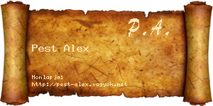 Pest Alex névjegykártya